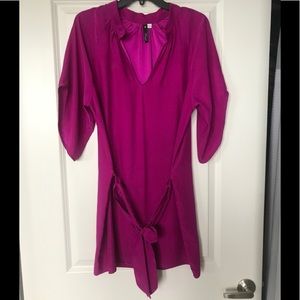 Bright pink half sleeve mini dress